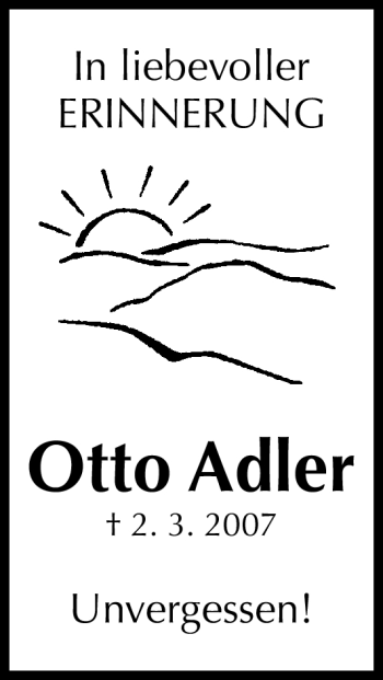 Traueranzeige von Otto Adler von Erlanger Nachrichten Lokal