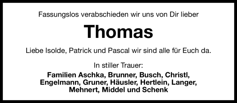  Traueranzeige für Thomas Thümmler vom 16.06.2012 aus Gesamtausgabe Nürnberger Nachrichten/ Nürnberger Ztg.