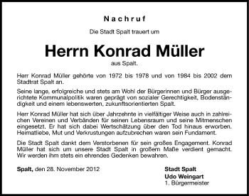 Traueranzeige von Konrad Müller von Roth-Hilpoltsteiner Volkszeitung Lokal