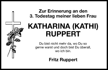 Traueranzeige von Katharina Ruppert von Gesamtausgabe Nürnberger Nachrichten/ Nürnberger Ztg.