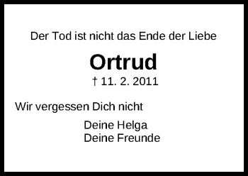 Traueranzeige von Ortrud Zitzmann-Canerik von Gesamtausgabe Nürnberger Nachrichten/ Nürnberger Ztg.