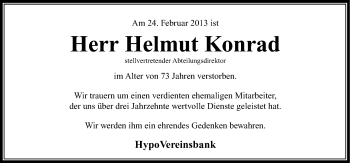 Traueranzeige von Helmut Konrad von Erlanger Nachrichten Lokal