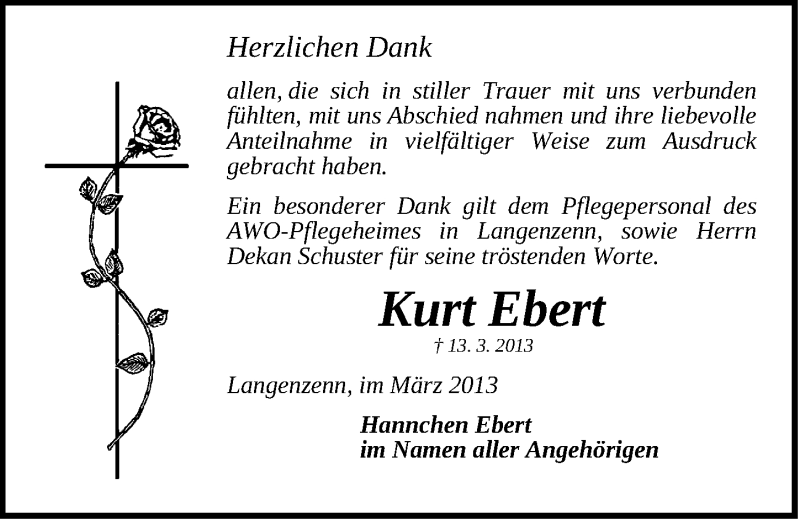  Traueranzeige für Kurt Ebert vom 25.03.2013 aus Fürther Nachrichten Lokal