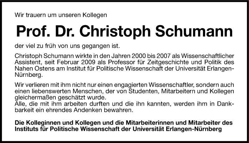  Traueranzeige für Christoph Schumann vom 06.09.2013 aus Erlanger Nachrichten Lokal
