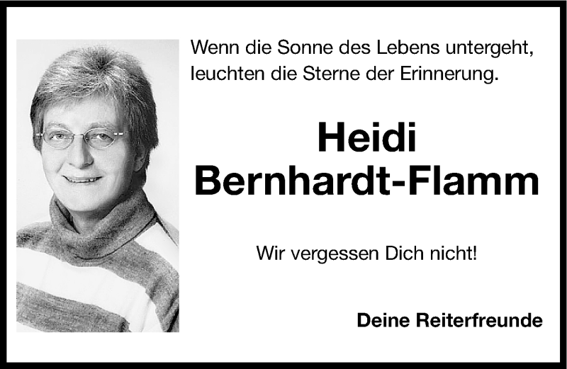  Traueranzeige für Heidi Bernhardt-Flamm vom 19.10.2013 aus Neumarkter Nachrichten Lokal