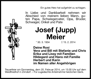 Traueranzeige von Josef Meier von Fürther Nachrichten Lokal