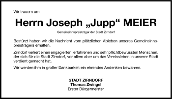 Traueranzeige von Josef Meier von Fürther Nachrichten Lokal