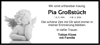 Traueranzeige von Pia Großstück von Nordbayerische Nachrichten Herzogenaurach Lokal