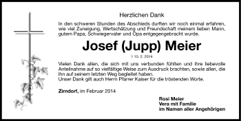 Traueranzeige von Josef Meier von Fürther Nachrichten Lokal