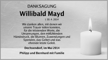 Traueranzeige von Willibald Mayd von Erlanger Nachrichten Lokal