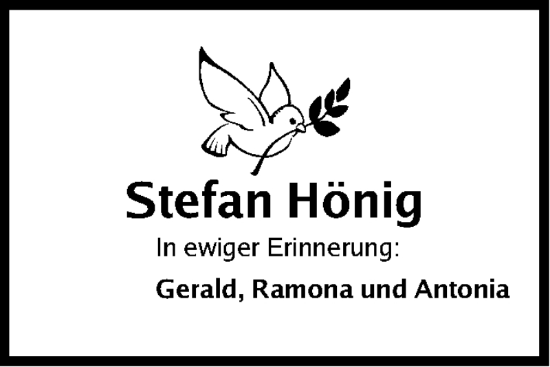  Traueranzeige für Stefan Hönig vom 07.06.2014 aus Fürther Nachrichten Lokal