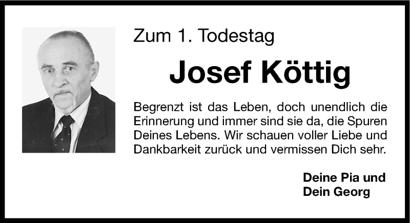 Traueranzeige für Josef Köttig vom 03.10.2014 aus Nordbayerische Nachrichten Herzogenaurach Lokal