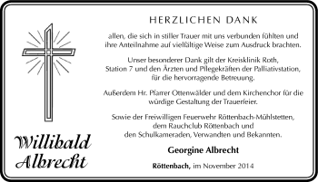 Traueranzeige von Willibald Albrecht von Roth-Hilpoltsteiner Volkszeitung Lokal