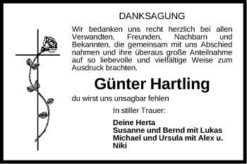 Traueranzeige von Günter Hartling von Fürther Nachrichten Lokal