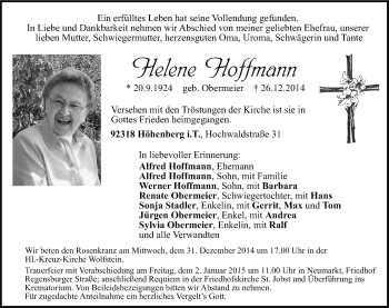 Traueranzeigen von Helene Hoffmann | trauer.nn.de