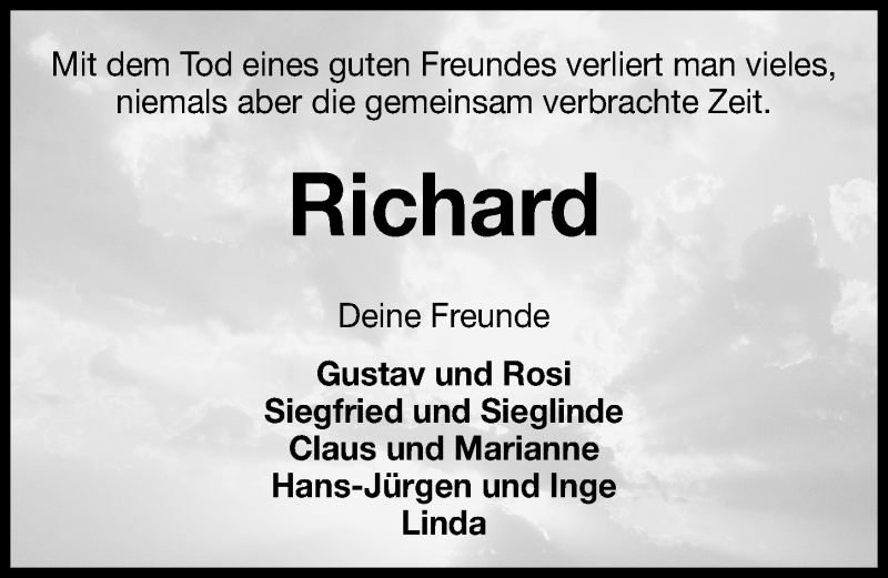  Traueranzeige für Richard Glück vom 09.06.2015 aus Nordbayerische Nachrichten Pegnitz Lokal