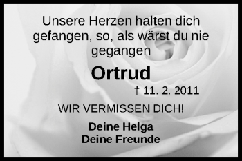 Traueranzeige von Ortrud Zitzmann-Canerik von Gesamtausgabe Nürnberger Nachrichten/ Nürnberger Ztg.