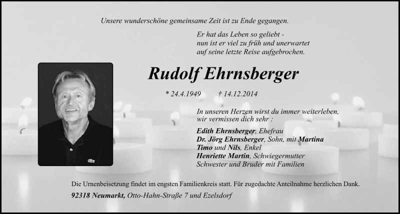  Traueranzeige für Rudi Hiemer vom 28.10.2013 aus Gesamtausgabe Nürnberger Nachrichten/ Nürnberger Ztg.