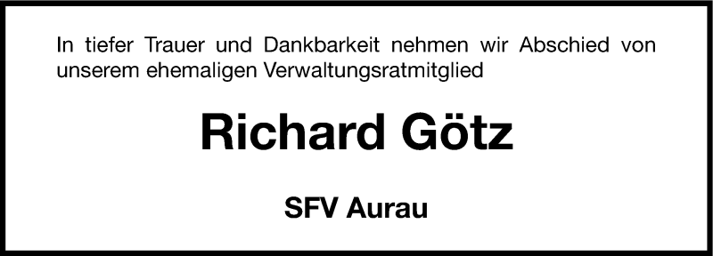  Traueranzeige für Richard Götz vom 17.02.2015 aus Roth-Hilpoltsteiner Volkszeitung Lokal