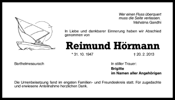 Traueranzeige von Reimund Hörmann von Schwabach