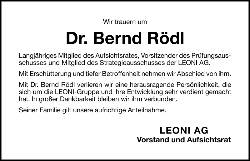  Traueranzeige für Bernd Rödl vom 12.11.2015 aus Gesamtausgabe Nürnberger Nachrichten/ Nürnberger Ztg.