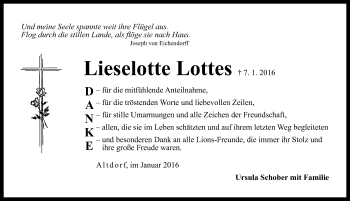 Traueranzeige von Lieselotte Lottes von Gesamtausgabe Nürnberger Nachrichten/ Nürnberger Ztg.