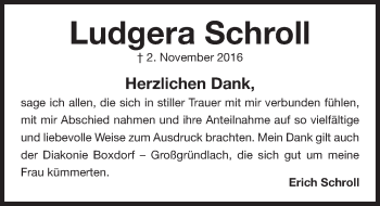 Traueranzeige von Ludgera Schroll von Gesamtausgabe Nürnberger Nachrichten/ Nürnberger Ztg.