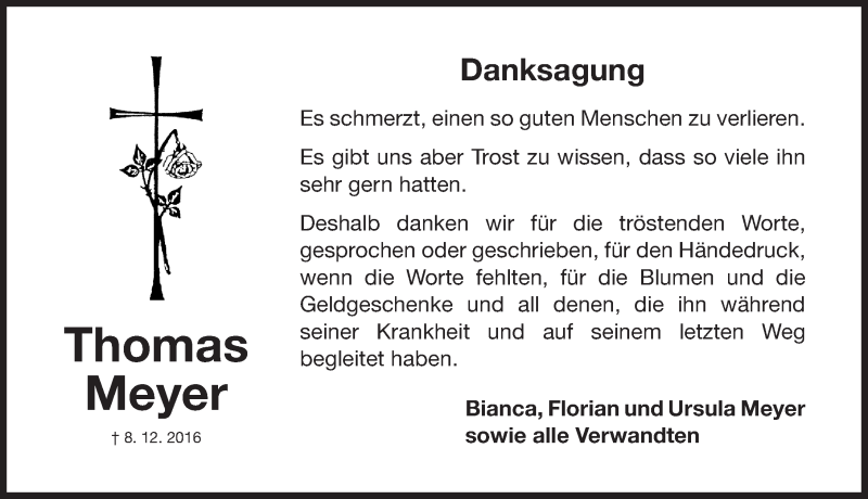  Traueranzeige für Thomas Meyer vom 23.12.2016 aus Roth-Hilpoltsteiner Volkszeitung Lokal