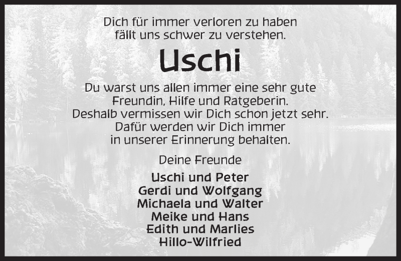  Traueranzeige für Ursula Fieghofer vom 30.03.2016 aus Gesamtausgabe Nürnberger Nachrichten/ Nürnberger Ztg.