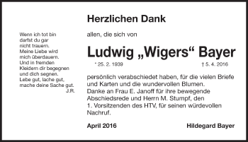 Traueranzeige von Ludwig Heinrich Bayer  von Gesamtausgabe Nürnberger Nachrichten/ Nürnberger Ztg.