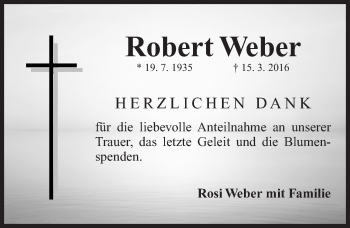 Traueranzeige von Robert Weber von Gesamtausgabe Nürnberger Nachrichten/ Nürnberger Ztg.