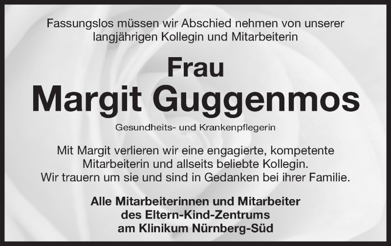  Traueranzeige für Margit Guggenmos vom 13.04.2016 aus Gesamtausgabe Nürnberger Nachrichten/ Nürnberger Ztg.
