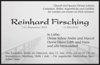 Traueranzeige von Reinhard Firsching von Gesamtausgabe Nürnberger Nachrichten/ Nürnberger Ztg.