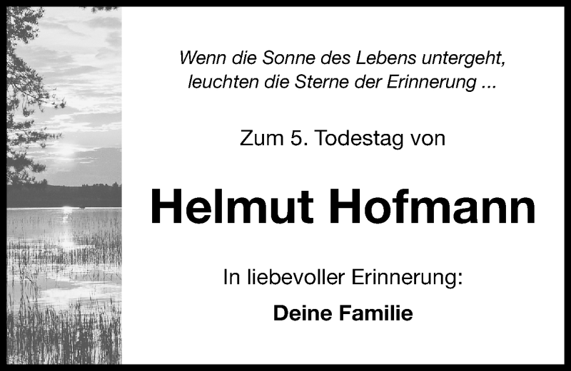  Traueranzeige für Helmut Hofmann vom 02.06.2016 aus Altmühl-Bote Lokal