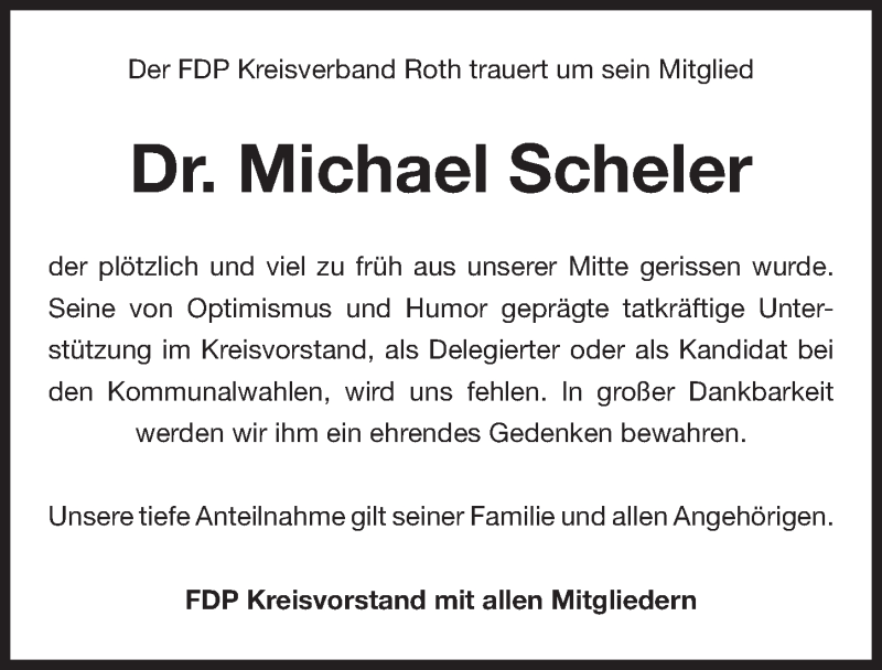 Traueranzeigen von Michael Ernst Scheler trauer.nn.de