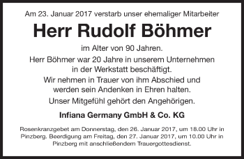 Traueranzeige von Rudolf Böhmer von Nordbayerische Nachrichten Forchheim Lokal