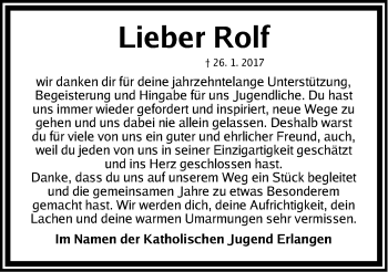 Traueranzeige von Rolf Bernard von Erlanger Nachrichten Lokal