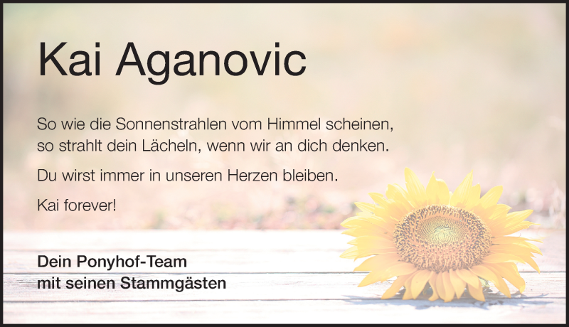  Traueranzeige für Kai Aganovic vom 21.10.2017 aus Altmühl-Bote Lokal