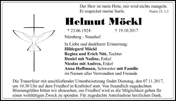 Traueranzeige von Helmut Märkt von Gesamtausgabe Nürnberger Nachrichten/ Nürnberger Ztg.