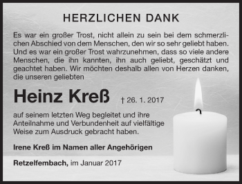 Traueranzeige von Heinz Kreß von Fürther Nachrichten Lokal
