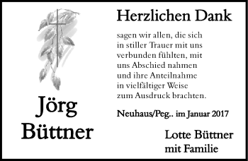 Traueranzeige von Jörg Büttner von Nordbayerische Nachrichten Pegnitz Lokal
