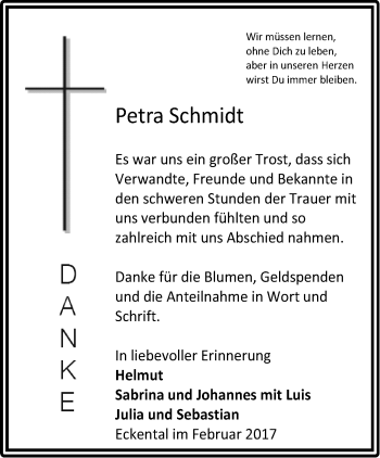 Traueranzeige von Petra Schmidt von Erlanger Nachrichten Lokal