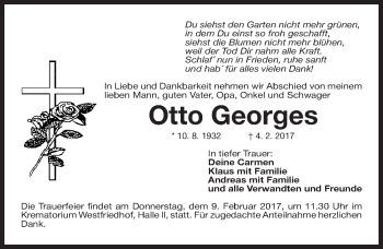 Traueranzeige von Otto Georges von Gesamtausgabe Nürnberger Nachrichten/ Nürnberger Ztg.