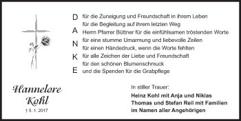 Traueranzeige von Hannelore Kohl von Fürther Nachrichten Lokal