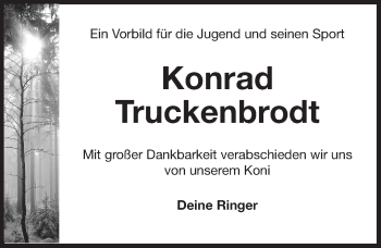 Traueranzeige von Konrad Truckenbrodt von Fürther Nachrichten Lokal