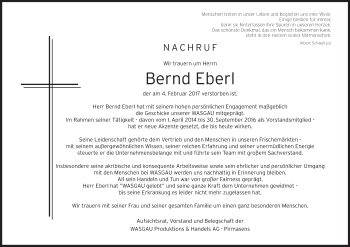 Traueranzeige von Bernd Eberl von Gesamtausgabe Nürnberger Nachrichten/ Nürnberger Ztg.