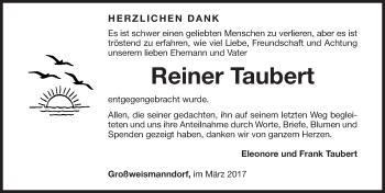 Traueranzeige von Reiner Taubert von Fürther Nachrichten Lokal