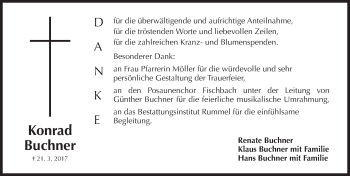 Traueranzeige von Konrad Buchner von Gesamtausgabe Nürnberger Nachrichten/ Nürnberger Ztg.