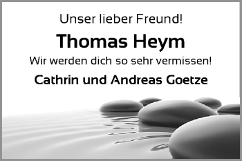 Traueranzeige von Thomas Heym von Gesamtausgabe Nürnberger Nachrichten/ Nürnberger Ztg.