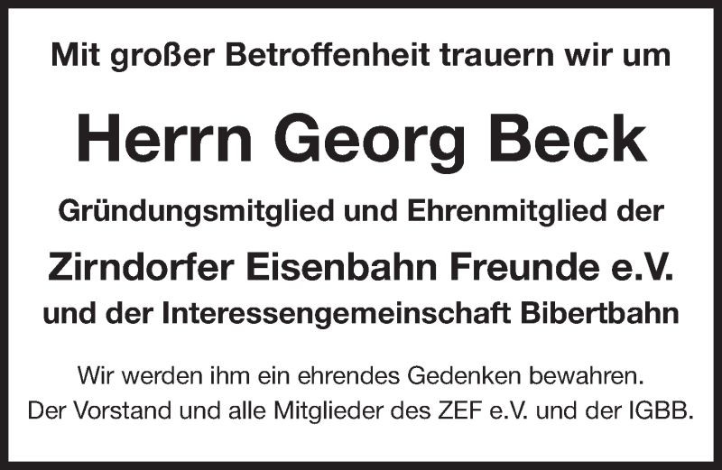  Traueranzeige für Georg Beck vom 18.03.2017 aus Fürther Nachrichten Lokal